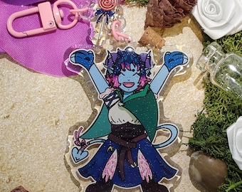 Jester Lavorre Charm / Dungeons & Dragons DnD Critical Role Mighty Nein Encanto acrílico de dos piezas