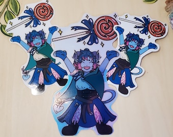 Pegatina e imán Jester Lavorre / Dungeons & Dragons DnD Critical Role Tiefling Pegatina transparente Pegatina holográfica Imán