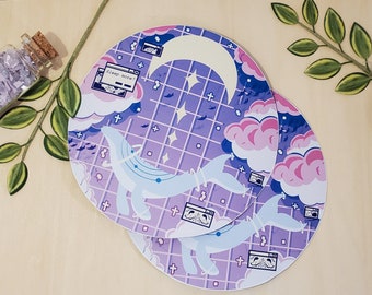 Pastel Nightskies Pegatina, imán y pin / Dreamcore Webcore Pegatina transparente Pegatina holográfica Imán y pin de botón