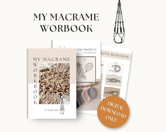 E-BOOK TEMPLATE / Macrame workbook / Digital book fully editable on Canva / English or French