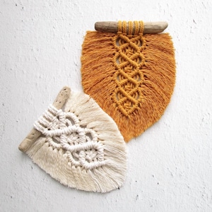 MACRAME PATTERN / Bohemian feather / Leaf / DIY / Pdf / Macrame tutorial / Beginner level / English and French