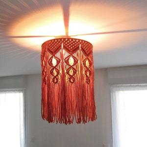 MACRAME PATTERN / Macrame lampshade / Ceiling light / DIY / Macrame tutorial / Pdf / Intermediate level / English and French image 2