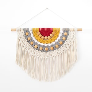 MACRAME PATTERN / Semi-circle wall hanging / Wall decor / Rope / DIY / Pdf / Macrame tutorial / Intermediate level / English and French