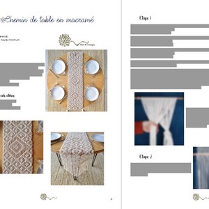 MACRAME PATTERN / Table runner / Table cloth / Table cover / DIY / Pdf / Macrame tutorial / Advanced level / English and French image 5