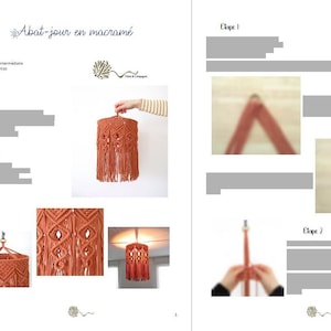 MACRAME PATTERN / Macrame lampshade / Ceiling light / DIY / Macrame tutorial / Pdf / Intermediate level / English and French image 7