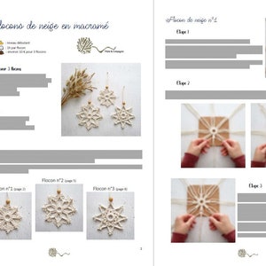 MACRAME PATTERN / 5 snowflakes / 5 stars / Macrame tutorial / Christmas decorations / How to / DIY / Beginner level / English and French image 9
