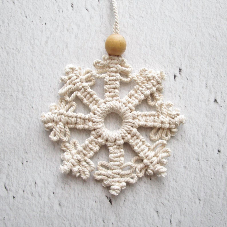 MACRAME PATTERN / 5 snowflakes / 5 stars / Macrame tutorial / Christmas decorations / How to / DIY / Beginner level / English and French image 5