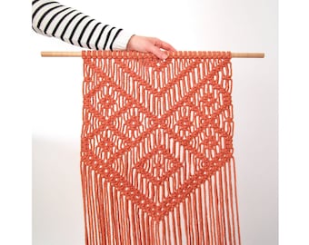 MACRAME PATTERN / Geometric pattern wall hanging / Tapestry / DIY / Pdf tutorial / Beginner level / English and French