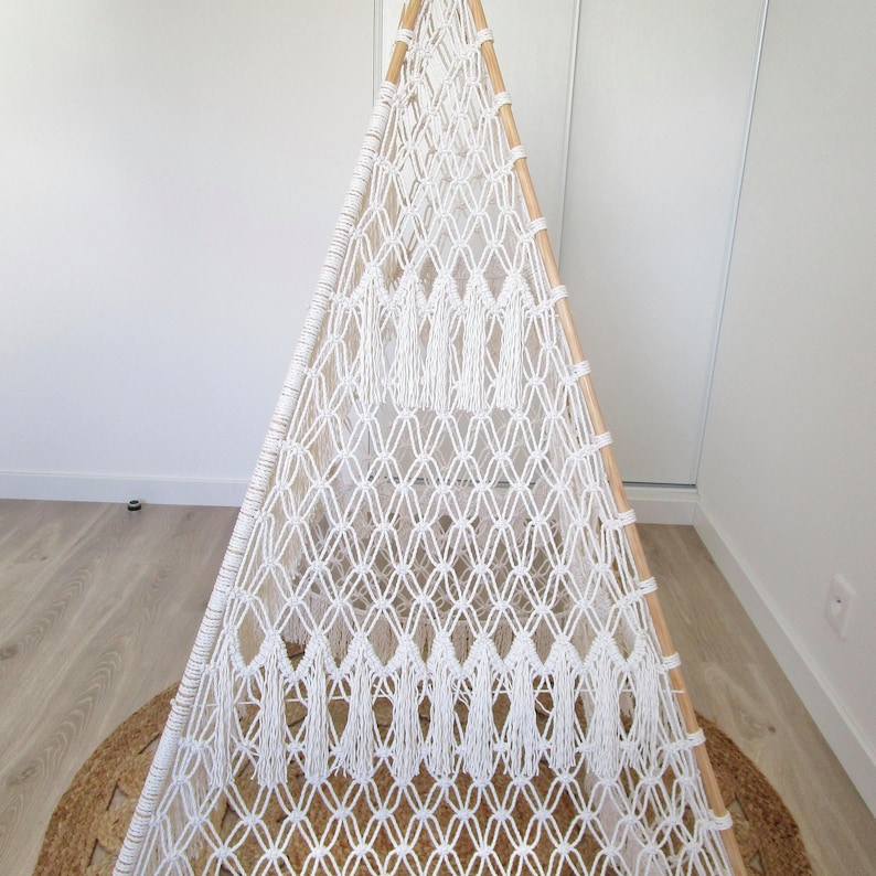 MACRAME PATTERN / Bohemian teepee for children / Wedding tent / Hut / DIY / Macrame tutorial/ Pdf / Intermediate level / English and French image 4