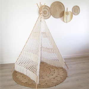 MACRAME PATTERN / Bohemian teepee for children / Wedding tent / Hut / DIY / Macrame tutorial/ Pdf / Intermediate level / English and French image 1