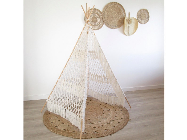 MACRAME PATTERN / Bohemian teepee for children / Wedding tent / Hut / DIY / Macrame tutorial/ Pdf / Intermediate level / English and French image 1