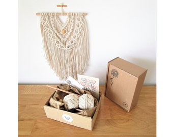 KIT à MACRAMÉ / Tenture bohème DIY / Suspension murale / Box / Coffret loisirs créatifs / Niveau intermédiaire / Tutoriel Pdf