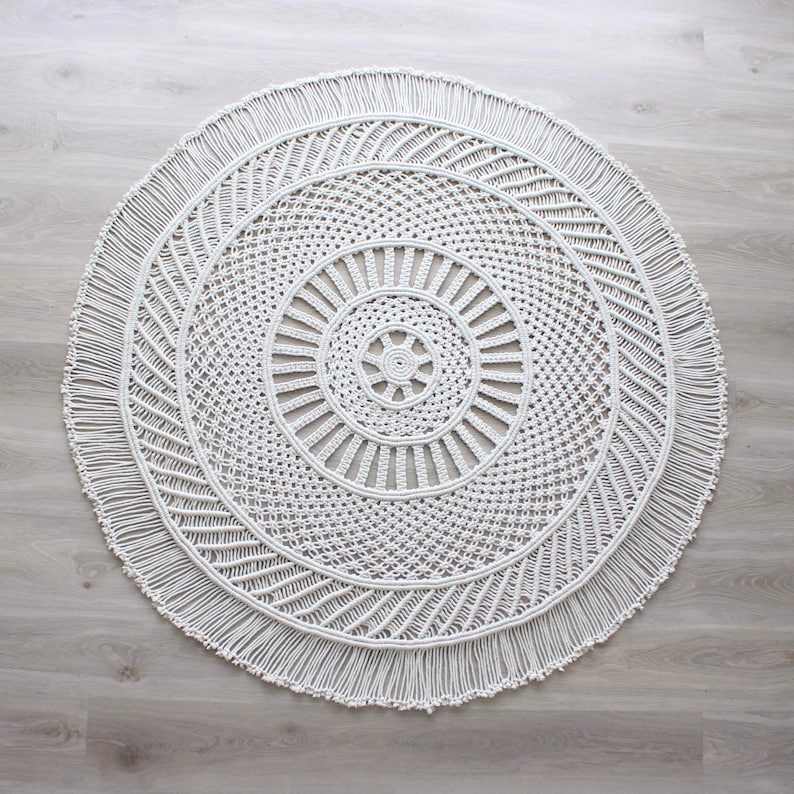 MACRAME PATTERN / Macrame Rug Tutorial / Round Etsy