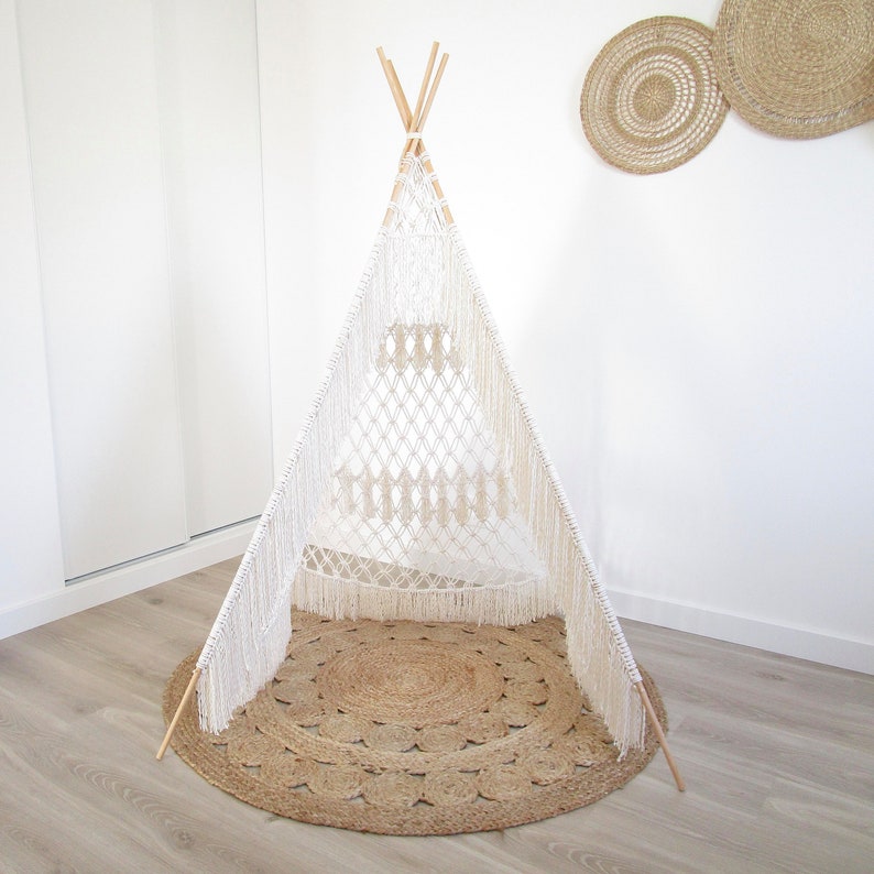 MACRAME PATTERN / Bohemian teepee for children / Wedding tent / Hut / DIY / Macrame tutorial/ Pdf / Intermediate level / English and French image 3