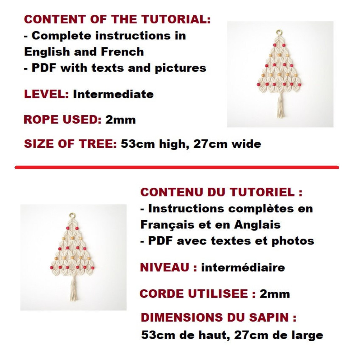 MACRAME PATTERN / Macrame Christmas Tree / Macrame Tutorial / Etsy