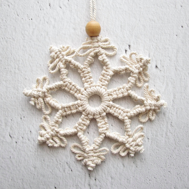 MACRAME PATTERN / 5 snowflakes / 5 stars / Macrame tutorial / Christmas decorations / How to / DIY / Beginner level / English and French image 6