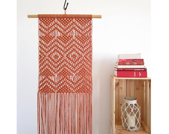 TUTORIEL MACRAMÉ / Tenture murale à motif géométrique / Suspension / DIY / Pdf / Niveau débutant / Français et Anglais