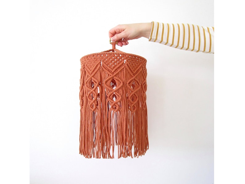 MACRAME PATTERN / Macrame lampshade / Ceiling light / DIY / Macrame tutorial / Pdf / Intermediate level / English and French image 1