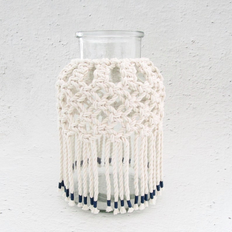 Photophore en macramé / Vase en macramé / Pot en macramé / Etsy
