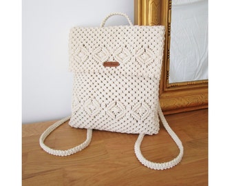 MACRAME PATTERN / Backpack / Hand bag / Fashion accessory for women / DIY / Pdf / Macrame tutorial / Advanced level / English and French