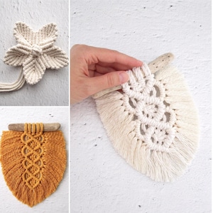 MACRAME PATTERNS / Nature bundle 2 tutorials / bohemian feather and flower / DIY / Pdf / Macrame tutorials / Beginner / English and French image 1