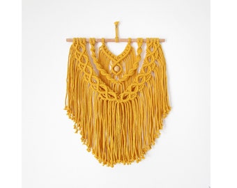 MACRAME PATTERN / Small bohemian wall hanging / Tapestry / DIY / Pdf / Macrame tutorial / Intermediate level / English and French