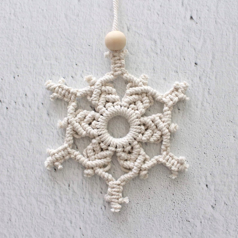 MACRAME PATTERN / 5 snowflakes / 5 stars / Macrame tutorial / Christmas decorations / How to / DIY / Beginner level / English and French image 4