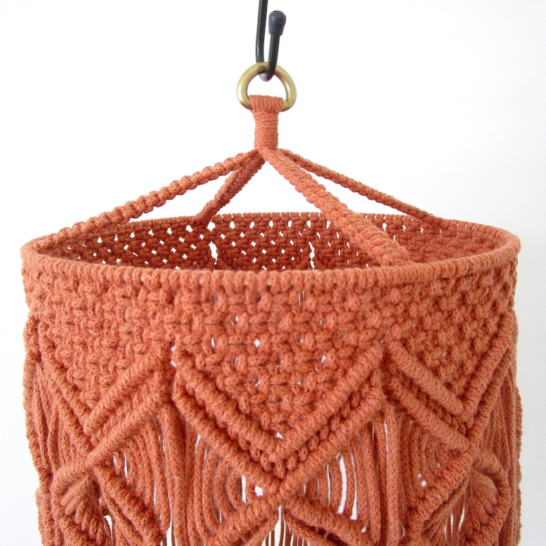 MACRAME PATTERN / Macrame lampshade / Ceiling light / DIY / Macrame tutorial / Pdf / Intermediate level / English and French image 3