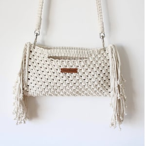MACRAME PATTERN / Clutch bag with removable shoulder strap / Hand bag / DIY / Macrame tutorial / Beginner level / English and French