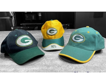 vintage Green Bay Packers Hat Snapback NFL Noir Jaune Vert Blanc Lot de 3