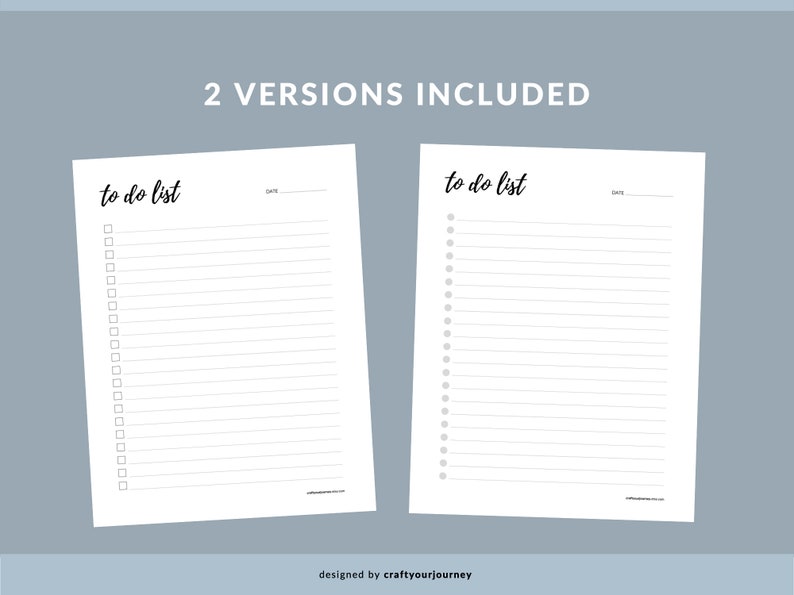 Minimal to Do List Printable Planner Instant Download PDF - Etsy