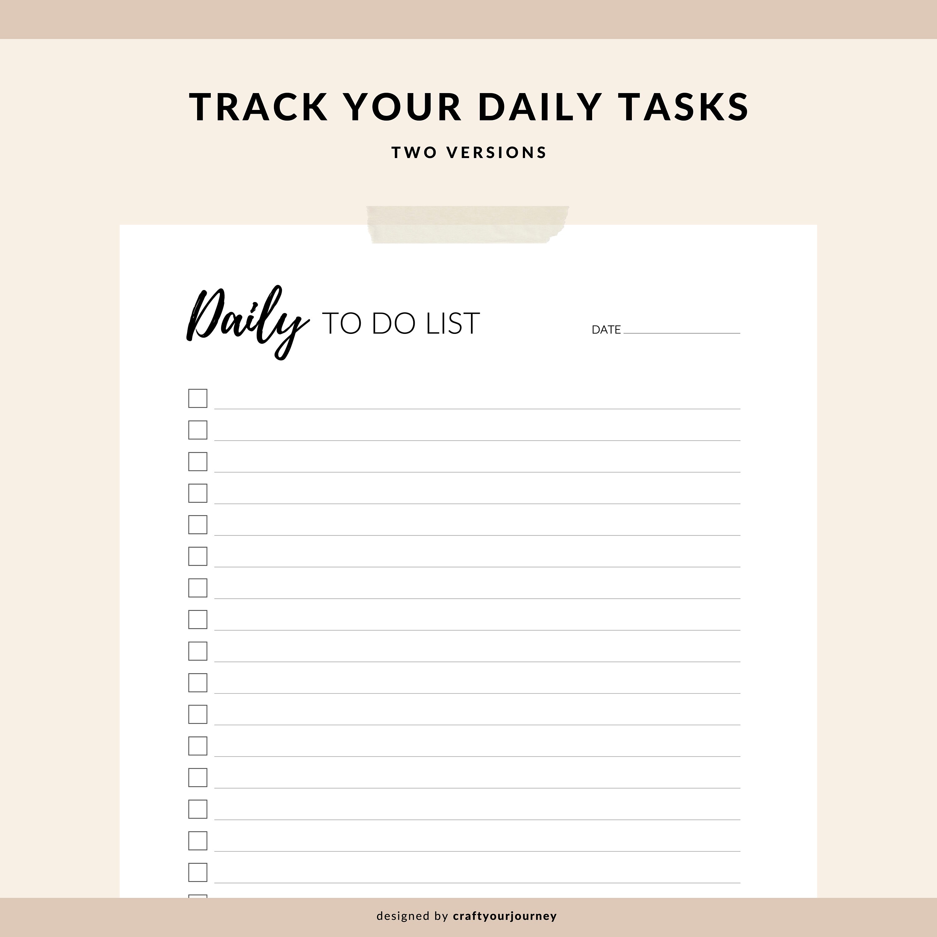 Daily Planner Daily to Do List Printable Printable Planner Minimal ...