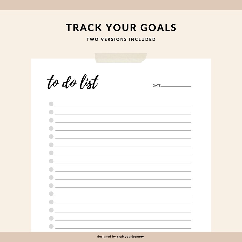 Minimal to Do List Printable Planner Instant PDF Download - Etsy