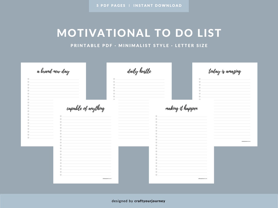 Motivational Planner Motivational Printable to Do List - Etsy
