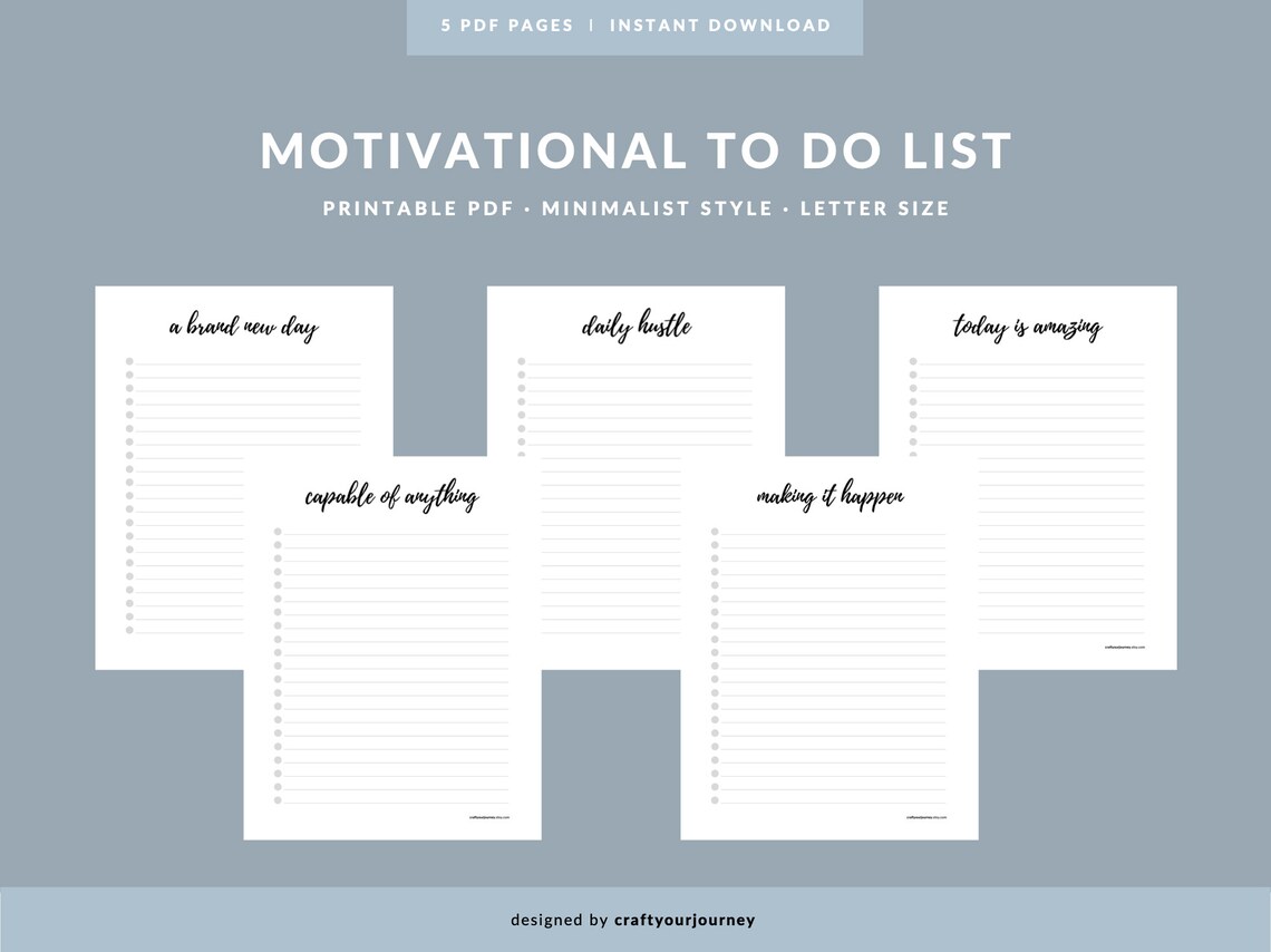 Motivational Planner Motivational Printable to Do List - Etsy