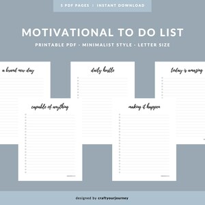 Motivational Planner Motivational Printable to Do List - Etsy
