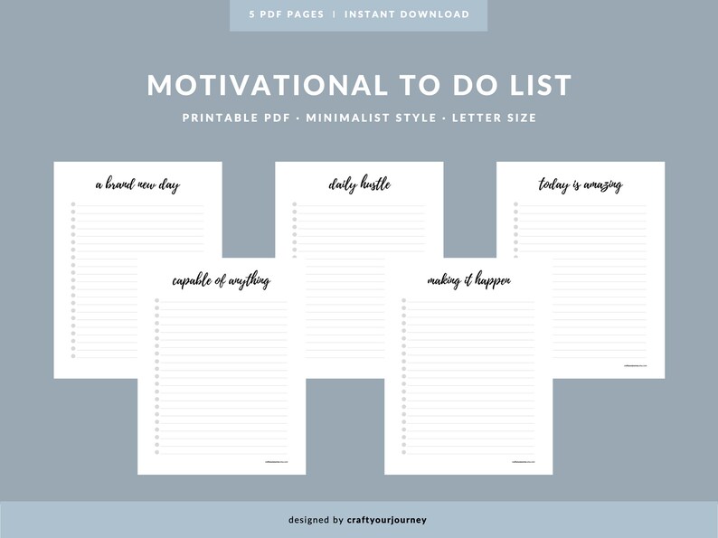 Motivational Planner Motivational Printable to Do List - Etsy