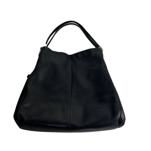 coach d1393-24621 black pebbled madison shoulder bag