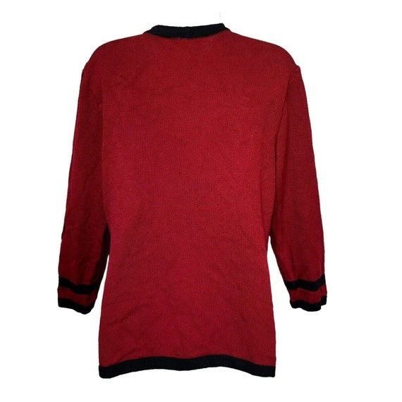 ST. JOHN COLLECTION Jacket Size 8 Red Black Santa… - image 6