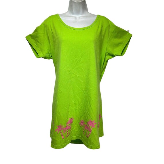 exclusively for casual living green pink palm tre… - image 1