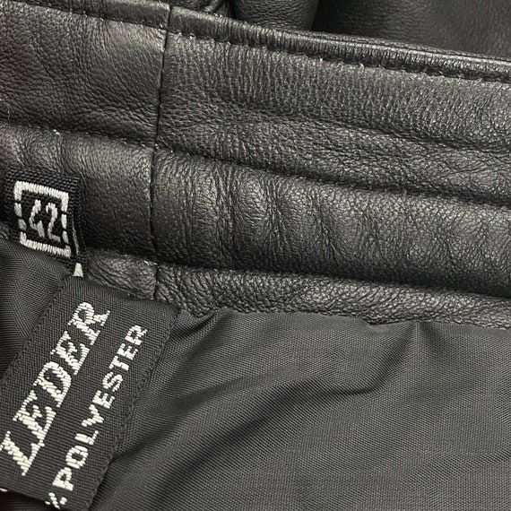 Vintage echtes leder black faux leather pants Siz… - image 6