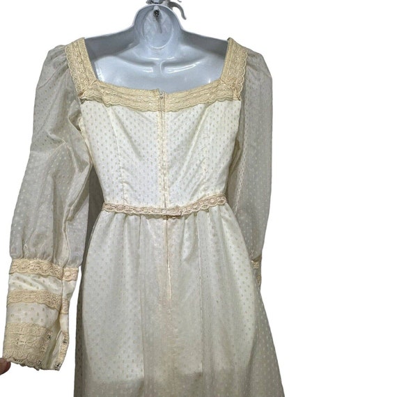 vintage lace swiss dot bell sleeve bohemian dress… - image 3