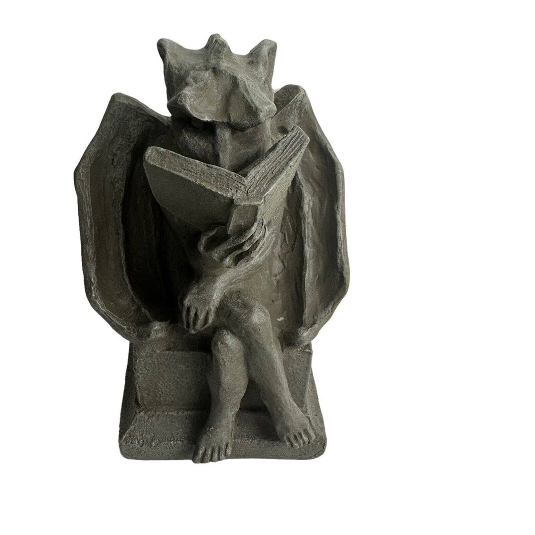HPI Gargoyle Reading Statue Bookworm Vintage 1996 Etsy