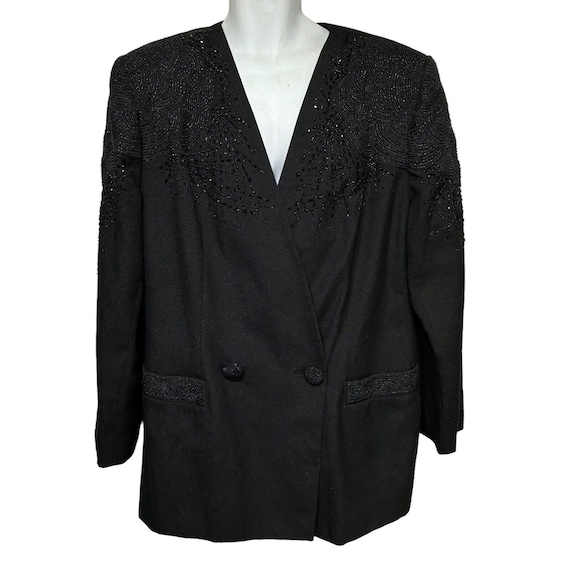 john meyer of norwich black beaded blazer Size 20W