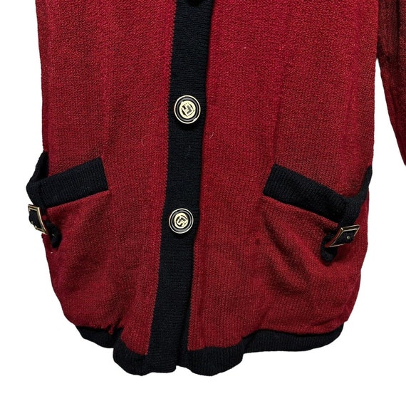 ST. JOHN COLLECTION Jacket Size 8 Red Black Santa… - image 2