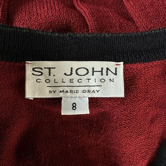 ST. JOHN COLLECTION Jacket Size 8 Red Black Santa… - image 7