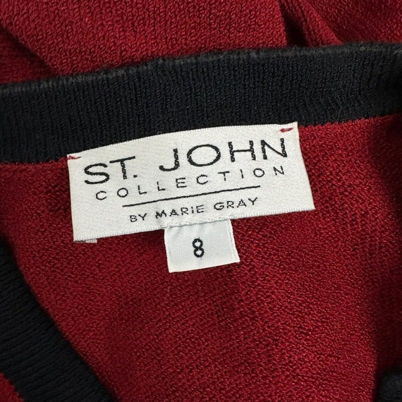 ST. JOHN COLLECTION Jacket Size 8 Red Black Santa… - image 8