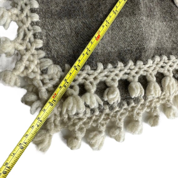 toddler vintage 70s hand knit fringe poncho with … - image 6