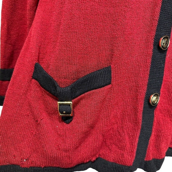 ST. JOHN COLLECTION Jacket Size 8 Red Black Santa… - image 3