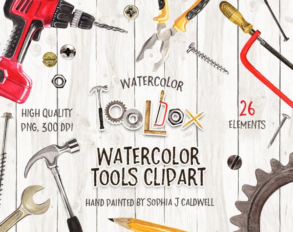 Werkzeug Clipart Aquarell Grafik Instant Download Etsy